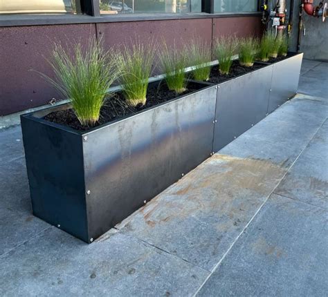 metal box planters to put on floor|metal rectangular planter boxes.